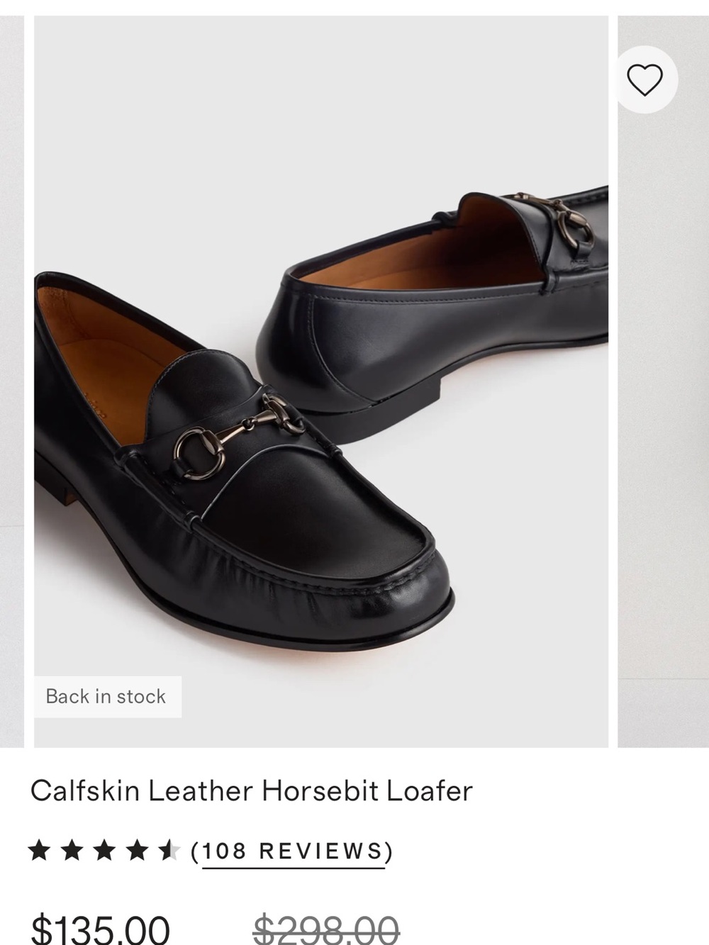 Quince BRAND NEW Calfskin Leather Horsebit Loafer